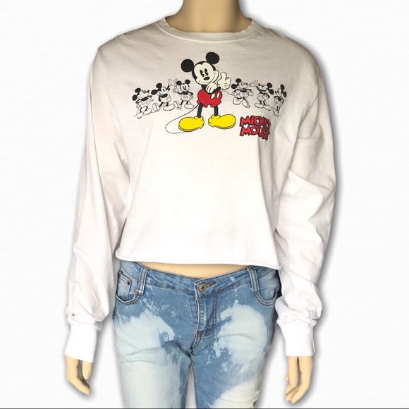 Disney Tops - White Long Sleeve Mickey Mouse Top by Disney